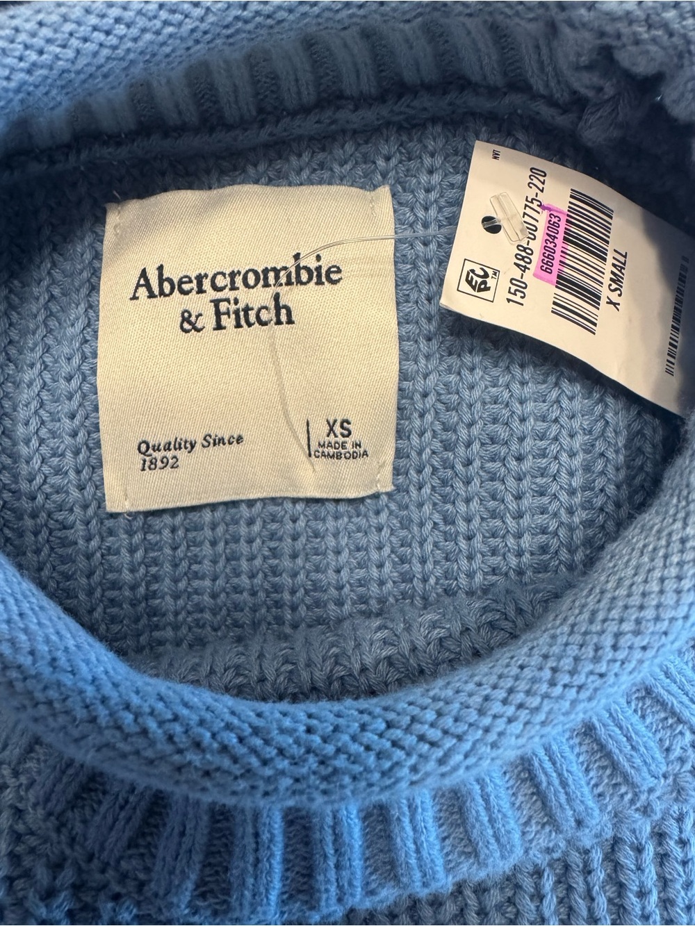 Abercrombie & Fitch Light Blue Chunky Knit Sweater - Picture 7 of 8